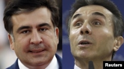 A combo photo shows President Mikheil Saakashvili (left) and opposition leader Bidzina Ivanishvili