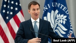 "The GRU's actions are reckless and indiscriminate: they try to undermine and interfere in elections," British Foreign Secretary Jeremy Hunt said. (file photo)