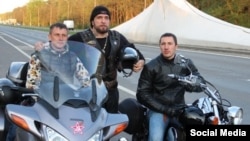 Night Wolves bikers on the road in Slovakia