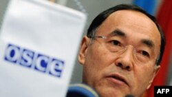 Kazakh Foreign Minister Kanat Saudabaev, who is the OSCE's current chairman in office