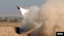 A missile is launched during Iranian military exercises (file photo)