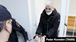 Yury Dmitriyev in court in December.