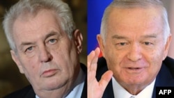 Czech President Milos Zeman (left) has rejected criticism of his invitation to host Uzbek President Islam Karimov at Prague Castle.