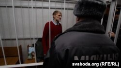 Syarhey Kavalenka during a court appearance in Vitsebsk in February