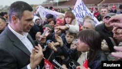 Boxing champion Vitali Klitschko, leader of the opposition UDAR movement, speaking today (October 28) in Kyiv after voting in parliamentary elections: "We hope very much that these elections will be fair, but unfortunately there are many cases telling that a vast number of voters have been bribed. If any of you is offered money for your vote, don't be shy, take that money. They are just giving back to you money they stole from you before."