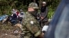 Migrants gathering on the Poland-Belarus border on August 20.