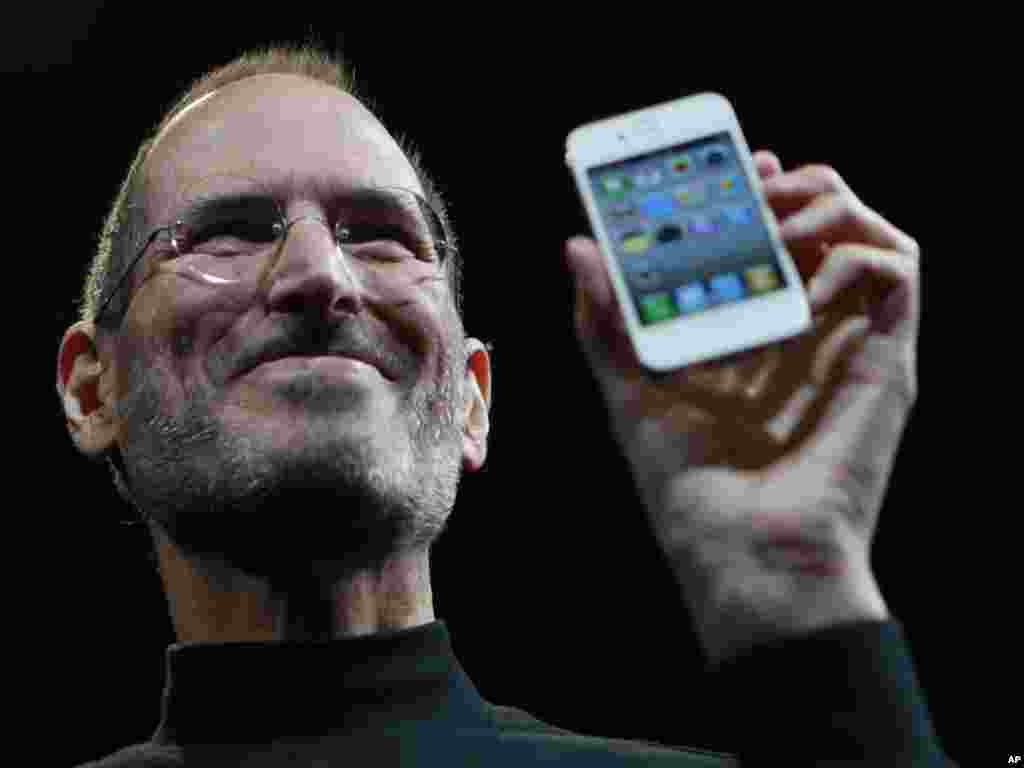 Jobs displays the latest iPhone at an Apple Worldwide Developers Conference in San Francisco in 2010. By this time, an emaciated Jobs had already taken leaves of absence and news of his battle with cancer was public knowledge.