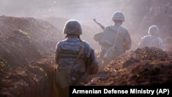 Tensions along the restive Armenian-Azerbaijani border and around Nagorno-Karabakh leading to sporadic fighting and loss of life have persisted despite the cease-fire and the presence of Russian troops. (file photo)