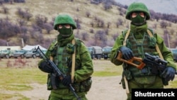 "Little green men" in Crimea.