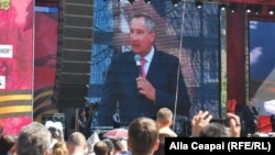 Russian Deputy Prime Minister Dmitry Rogozin pictured earlier this year in Chisinau (file photo)