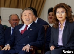 Former Kazakh President Nursultan Nazarbaev with his daughter Darigha in 2016.