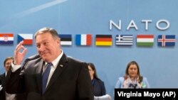 U.S. Secretary of State Mike Pompeo visited NATO headquarters in a sign of Western solidarity.