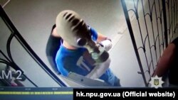 An attack on an LGBT office in Kharkiv was caught on CCTV footage in July 2018.