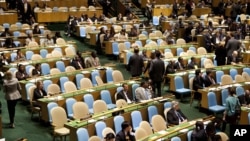 Many Western delegates walked out during Iranian President Mahmud Ahmadinejad's speech to the UN General Assembly on September 22.