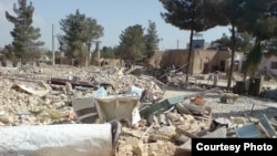 Only rubble remains from the destroyed house of worship in Isfahan