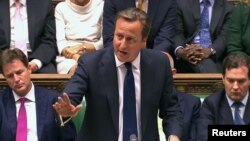 British Prime Minister David Cameron accepted defeat for the government's proposed measure on possible military strikes on Syria.