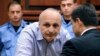 Former Georgian Prime Minister Vano Merabishvili attends a preliminary hearing of his case at the court in Kutaisi on May 22.