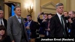 George Kent (left), deputy assistant secretary of state for European and Eurasian affairs, appears alongside Bill Taylor, charge d'affaires at the U.S. Embassy in Ukraine, during a congressional impeachment inquiry on November 13.