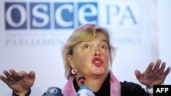 OSCE monitoring head Walburga Habsburg Douglas said the October 28 elections marked a democratic reversal in Ukraine.