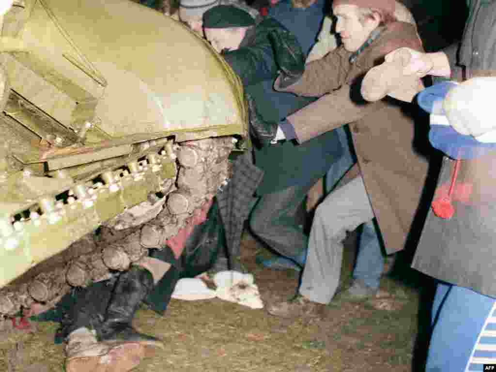 January 1991: As Lithuanians clamor for independence, Gorbachev flatly refuses to allow the Baltic states to secede from the U.S.S.R. Tensions rise and armor rolls into Vilnius, including a crack KGB fighting squad whose presence is secret. Thirteen civilians are killed, one dies of a heart attack, and a KGB operative is killed by friendly fire. A dark joke of the time notes that Gorbachev&rsquo;s &quot;perestroika&quot; (restructuring) is turning into &quot;perestrelka&quot; (a shootout).