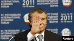 Deputy Prime Minister Igor Sechin attends the St. Petersburg International Economic Forum on June 17, 2011.