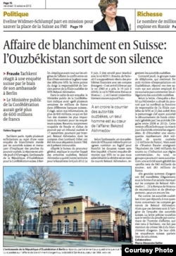 The article in "Le Temps" includes Uzbek authorities' speculation about the whereabouts of a key figure in the case.