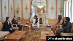 A Kyrgyz delegation met with the Taliban's acting Deputy Prime Minister Mullah Abdul Ghani Baradar on September 23.