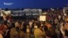 Protests were mostly peaceful in the Macedonian capital, Skopje, during the fourth consecutive night of protests on April 15.