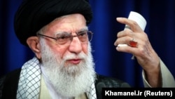 Iranian Supreme Leader Ayatollah Ali Khamenei delivers a televised speech in Tehran on June 3.