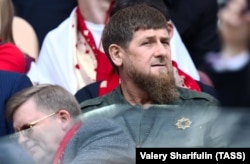 Chechen leader Ramzan Kadyrov at the opening World Cup match between Russia and Saudi Arabia in Moscow on June 14.