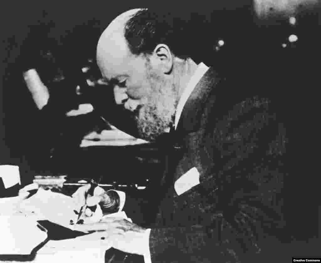 Peter Carl Faberge at work. The master jeweler did not craft the eggs himself but functioned as a kind of Steve Jobs of tsarist Russia, coming up with the ideas and driving his workers to achieve near-impossible feats of craftsmanship.