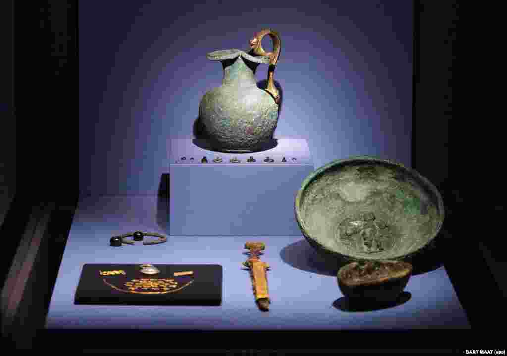 A picture dated August 21, 2014 shows objects on display at the Allard Pierson Museum in Amsterdam.&nbsp;