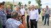 Penza Oblast Governor Ivan Belozertsev (center right) meets with locals in the village of Chemodanovka on June 15. 