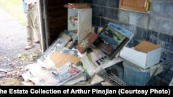 The garage of Arthur Pinaijan's house where thousands of his works were rediscovered after his death. His estate is now worth tens of millions of dollars.