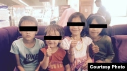 Maryam (far right) with three other children brought home from Iraq