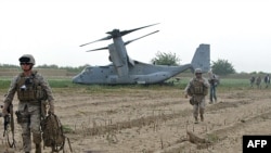 U.S. Marines disembark from an Osprey aircraft in the southren Afghan province of Helmand. (file photo)