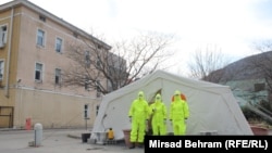 The Cantonal Hospital on the eastern side of Mostar. The city registered its first coronavirus infection on March 17.