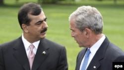 Gilani (left) came under pressure in Washington 