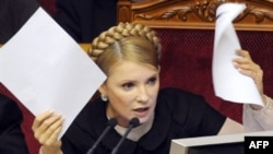 Prime Minister Yulia Tymoshenko during today's debate.