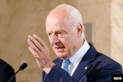 UN Syria envoy Staffan de Mistura: "We will never abandon the Syrian people to a destiny of endless violent conflict."