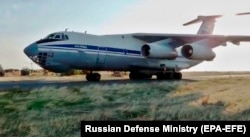 A Russian Il-76 military transport plane