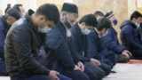 Muslims pray at a mosque in Dushanbe, Tajikistan.