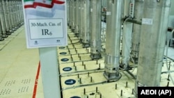 Centrifuge machines are seen in Iran's Natanz uranium enrichment facility on November 3.