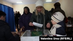 People vote during a referendum in the southern Moldovan autonomous region of Gagauzia on February 2.