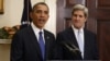 U.S. President Barack Obama (left) announces the nomination of Senator John Kerry on December 21.