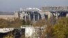 The damaged main terminal of the Donetsk Sergei Prokofiev International Airport is pictured during fighting between pro-Russian rebels and Ukrainian government forces in Donetsk on October 4.