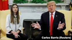 President Trump made his comments to reporters when meeting with Fabiana Rosales, the wife of Venezuelan opposition leader Juan Guaido.