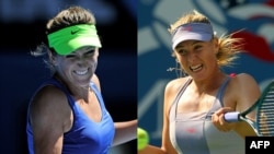 A combo photo of Russian-born Maria Sharapova (right) and Victoria Azarenka of Belarus