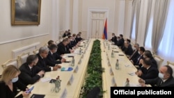 Armenian and Russian officials meet in Yerevan on November 21. 