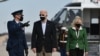 U.S. President Joe Biden, seen with First Lady Jill Biden, says the U.S. air strike in Syria was a warning that "you can't act with impunity."
